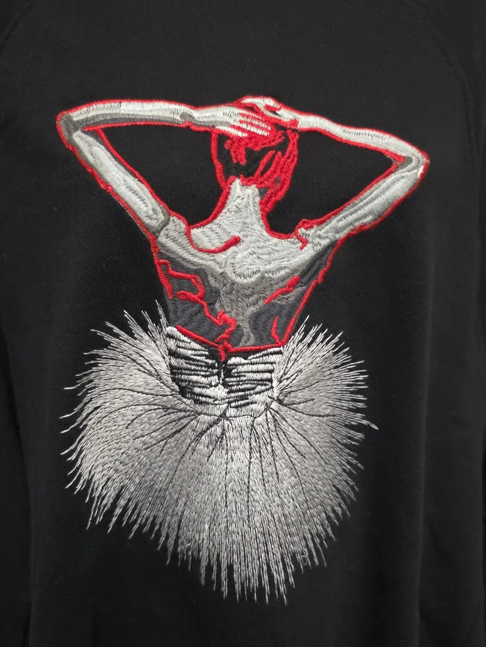 Zara Oversized Embroidered Ballerina Tie Lace Up Back Sweatshirt Top XS S